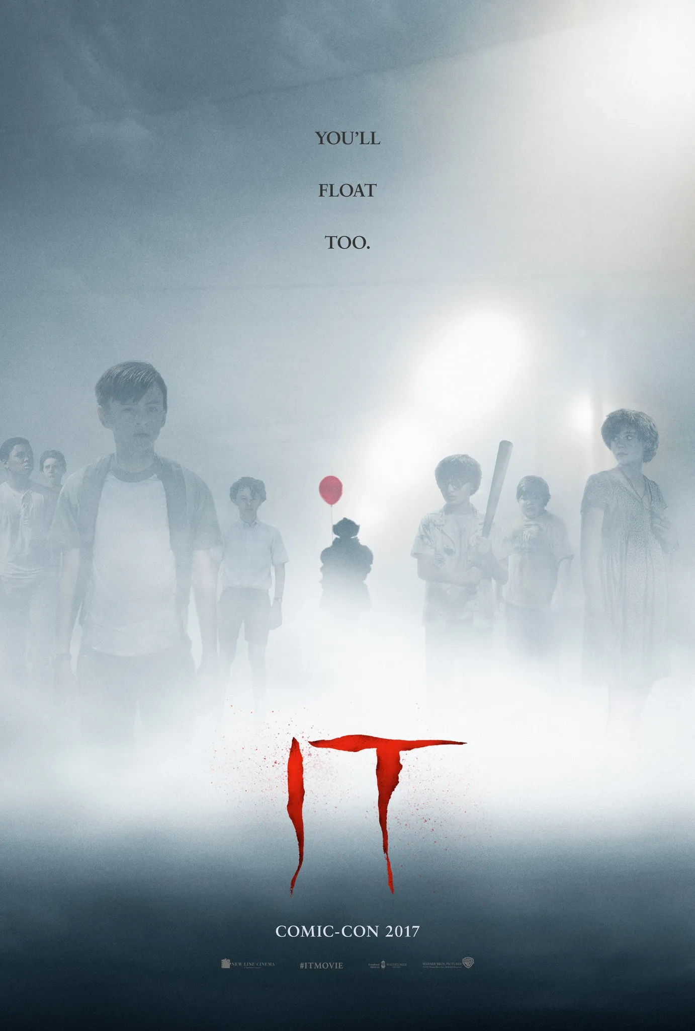 Bill Skarsgård, Wyatt Oleff, Jeremy Ray Taylor, Jaeden Martell, Finn Wolfhard, Sophia Lillis, Jack Dylan Grazer, and Chosen Jacobs in It (2017)