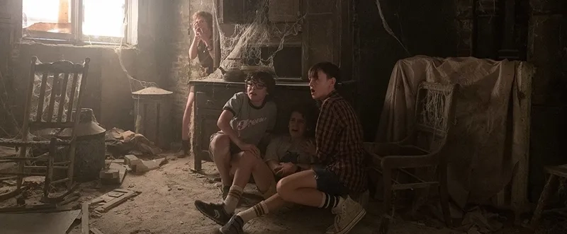 Jaeden Martell, Finn Wolfhard, Sophia Lillis, and Jack Dylan Grazer in It (2017)
