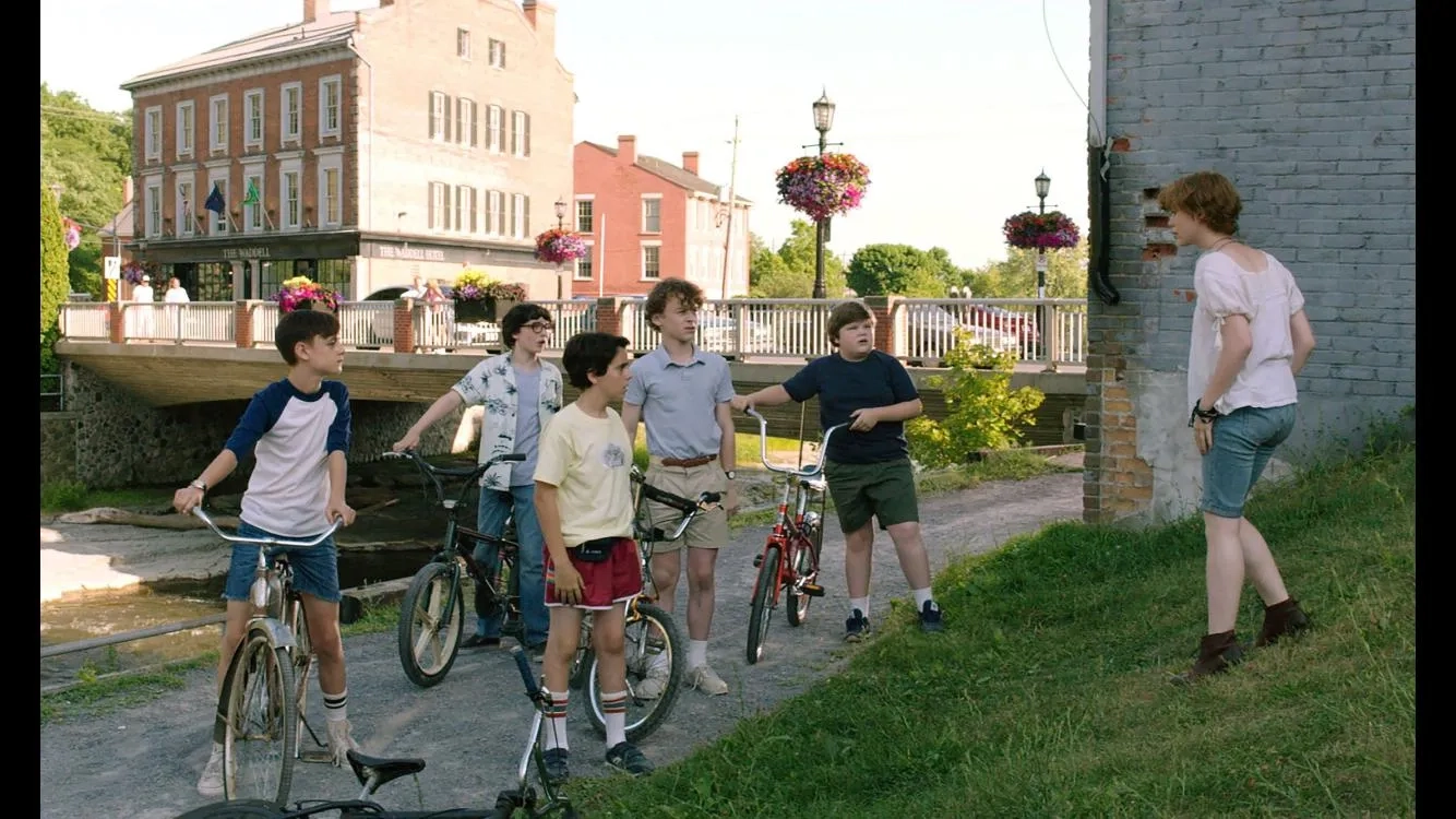 Wyatt Oleff, Jeremy Ray Taylor, Jaeden Martell, Finn Wolfhard, Sophia Lillis, and Jack Dylan Grazer in It (2017)