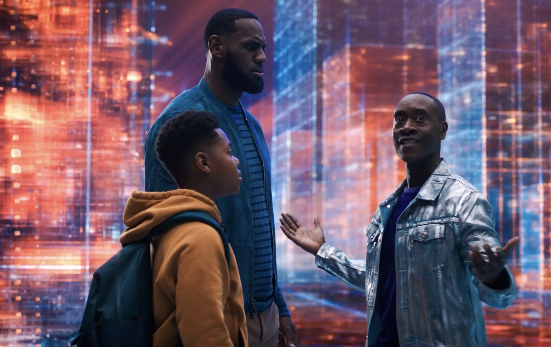 Don Cheadle, LeBron James, and Cedric Joe in Space Jam: A New Legacy (2021)