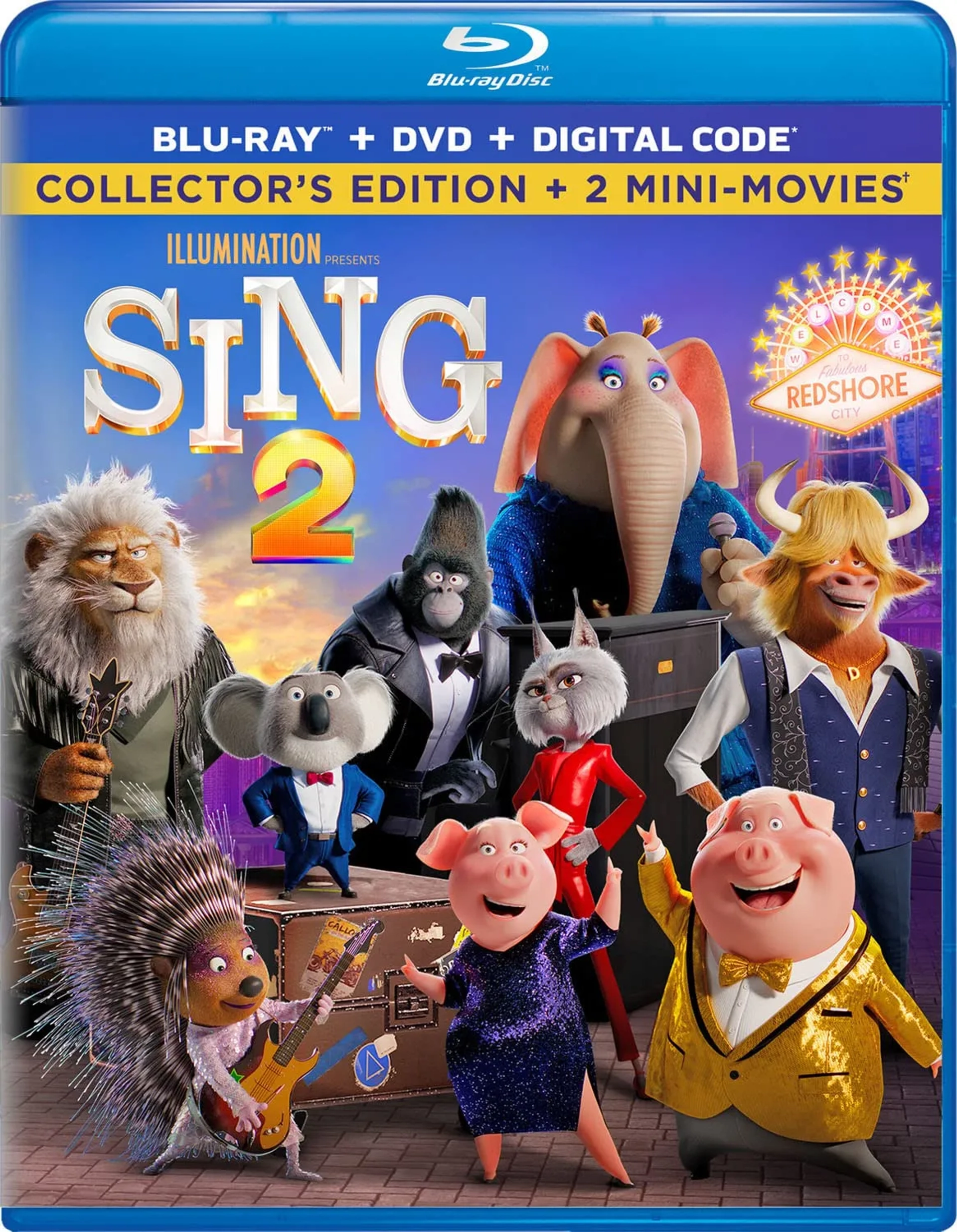 Matthew McConaughey, Reese Witherspoon, Bono, Scarlett Johansson, Nick Kroll, Tori Kelly, Eric André, Letitia Wright, and Taron Egerton in Sing 2 (2021)