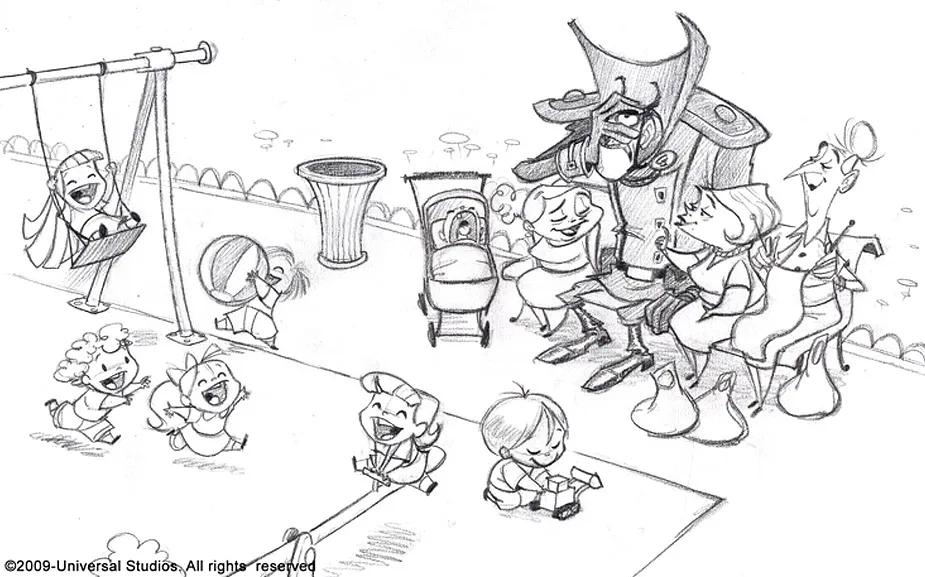 Steve Carell, Miranda Cosgrove, Elsie Fisher, and Dana Gaier in Despicable Me (2010)