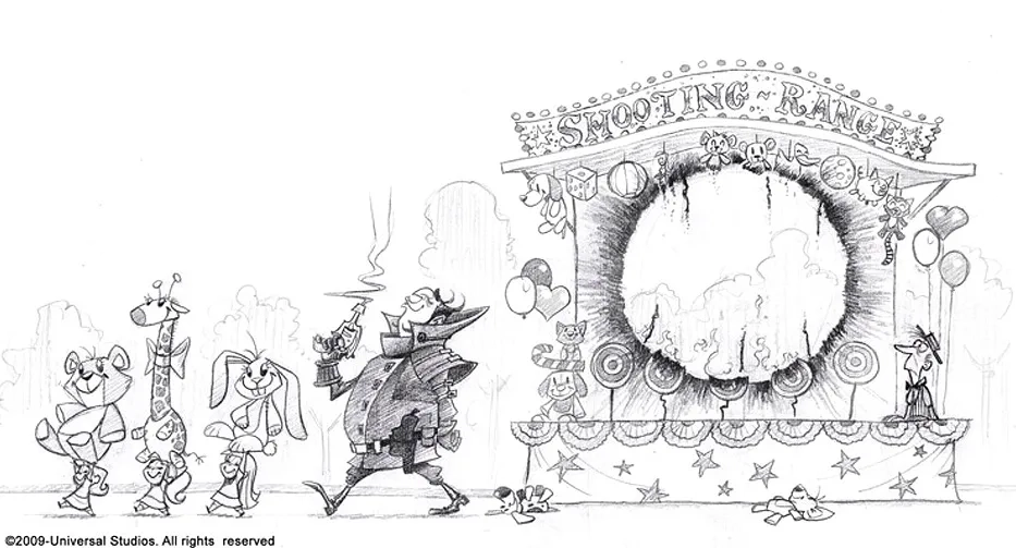 Steve Carell, Miranda Cosgrove, Jack McBrayer, Elsie Fisher, and Dana Gaier in Despicable Me (2010)