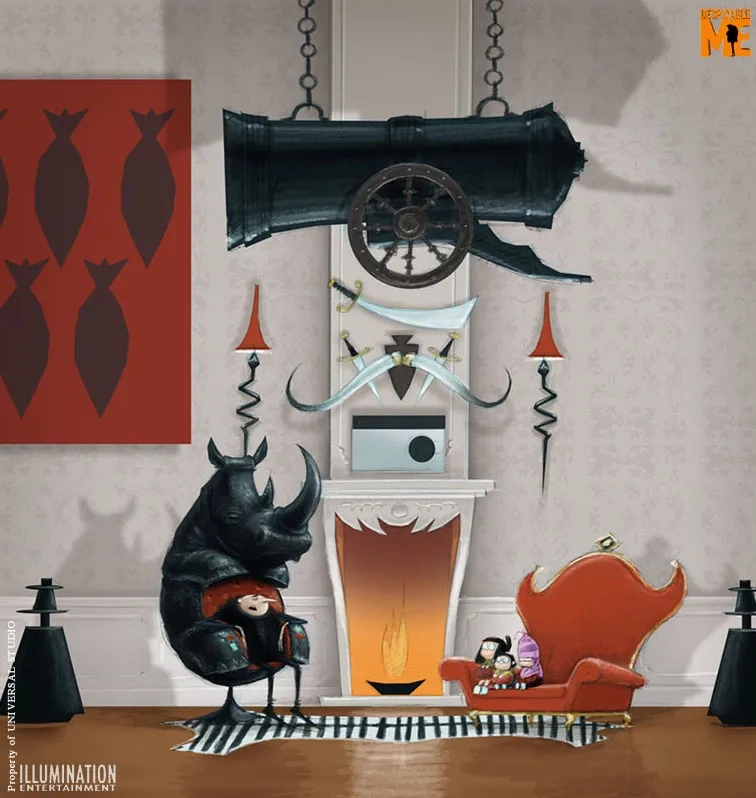 Steve Carell, Miranda Cosgrove, Elsie Fisher, and Dana Gaier in Despicable Me (2010)