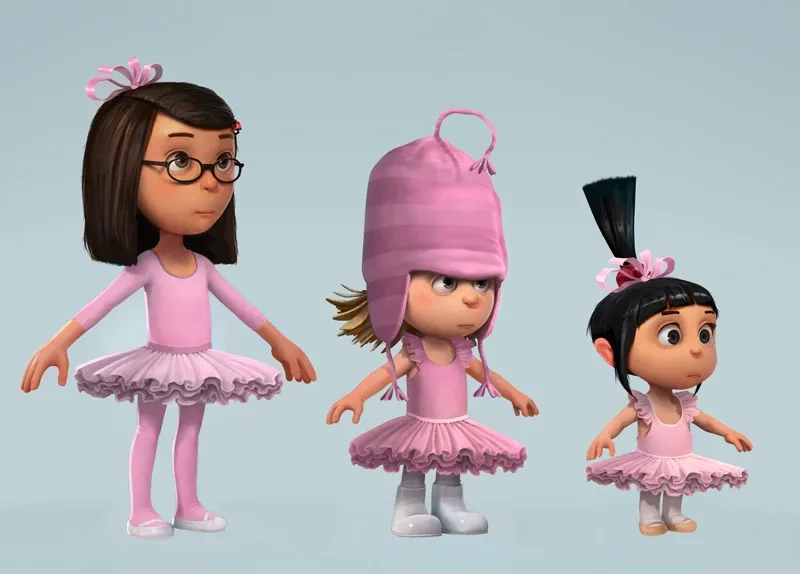 Miranda Cosgrove, Elsie Fisher, and Dana Gaier in Despicable Me (2010)