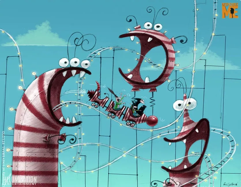 Steve Carell, Miranda Cosgrove, Elsie Fisher, and Dana Gaier in Despicable Me (2010)