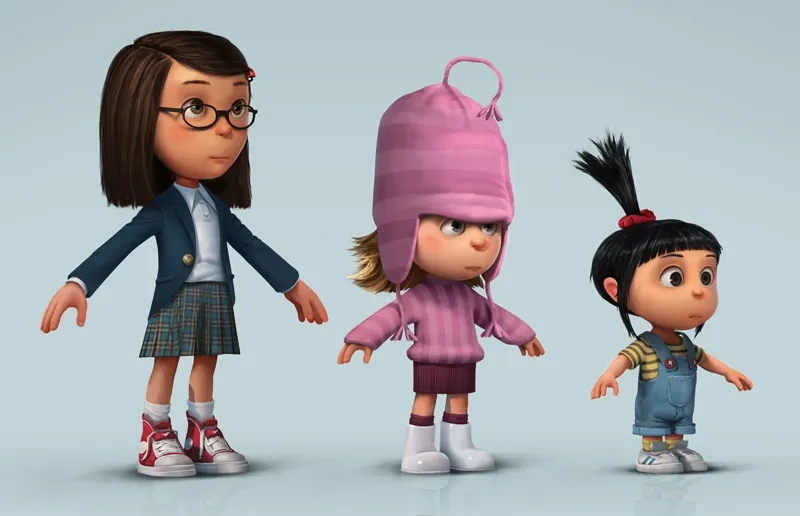 Miranda Cosgrove, Elsie Fisher, and Dana Gaier in Despicable Me (2010)