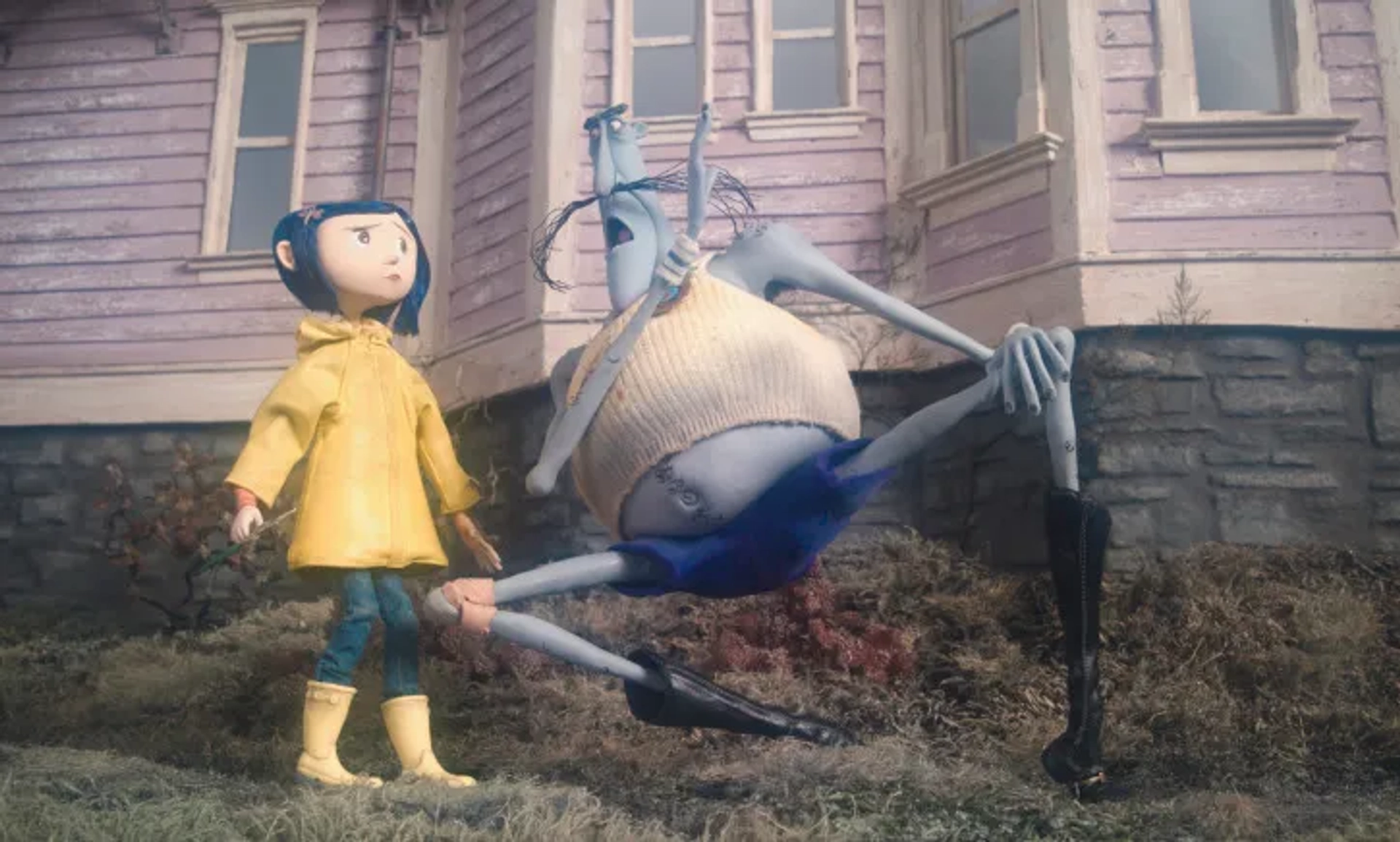 Dakota Fanning and Ian McShane in Coraline (2009)