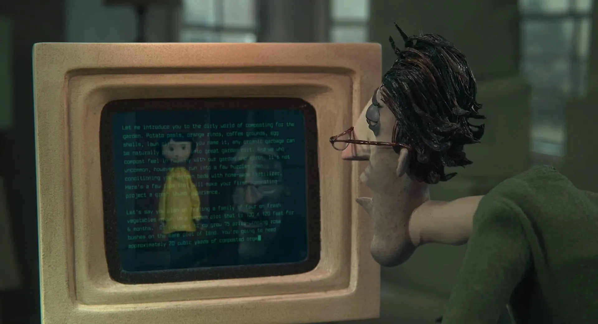 Dakota Fanning and John Hodgman in Coraline (2009)