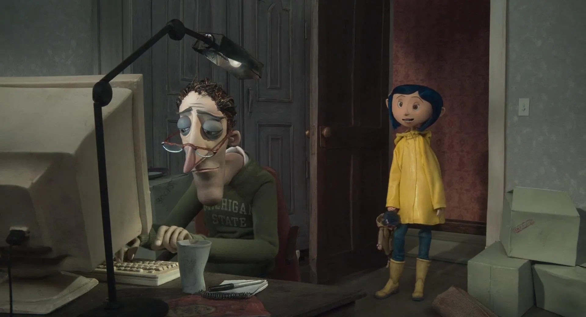 Dakota Fanning and John Hodgman in Coraline (2009)