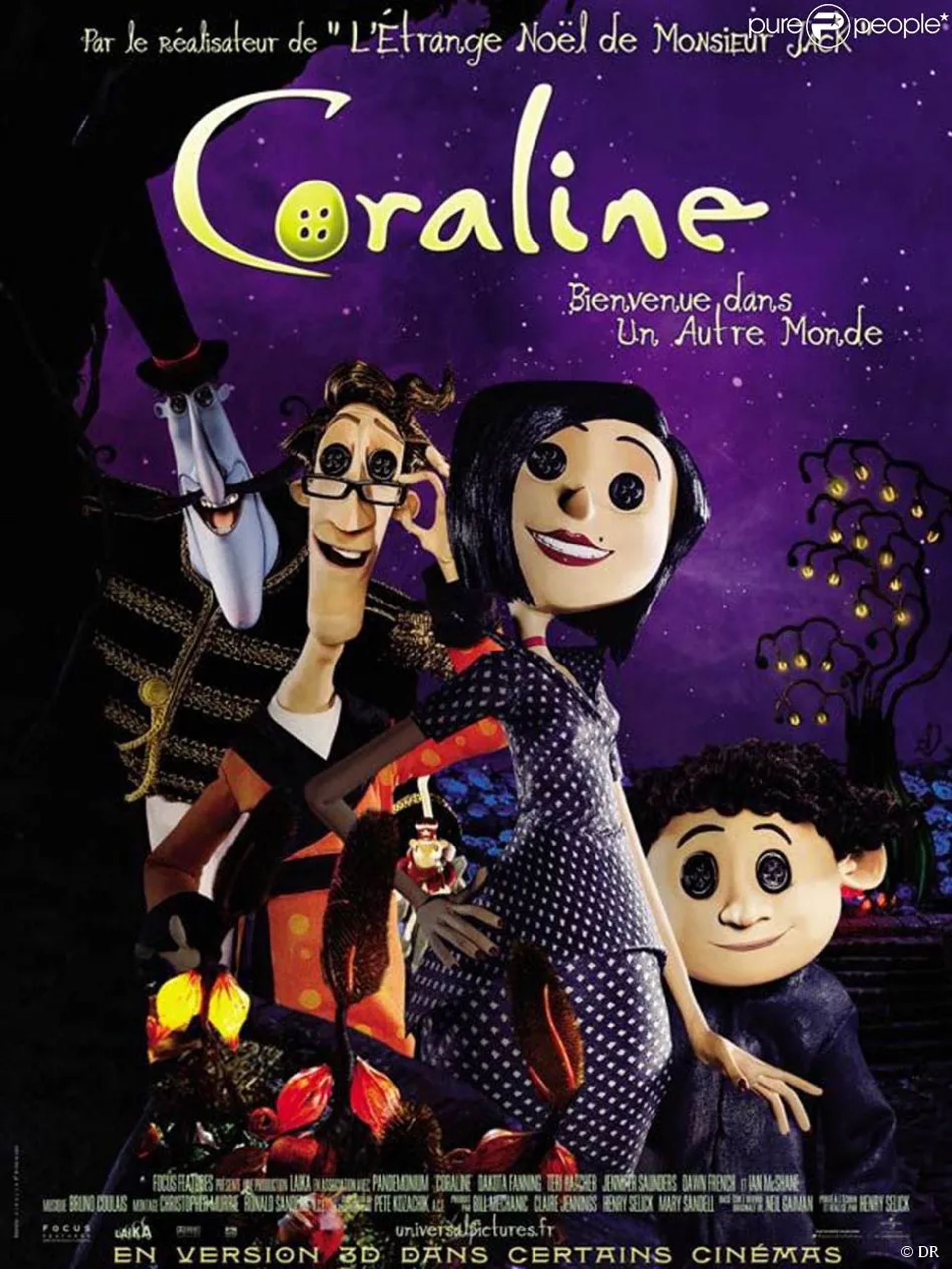 Teri Hatcher, Robert Bailey Jr., Ian McShane, and John Hodgman in Coraline (2009)