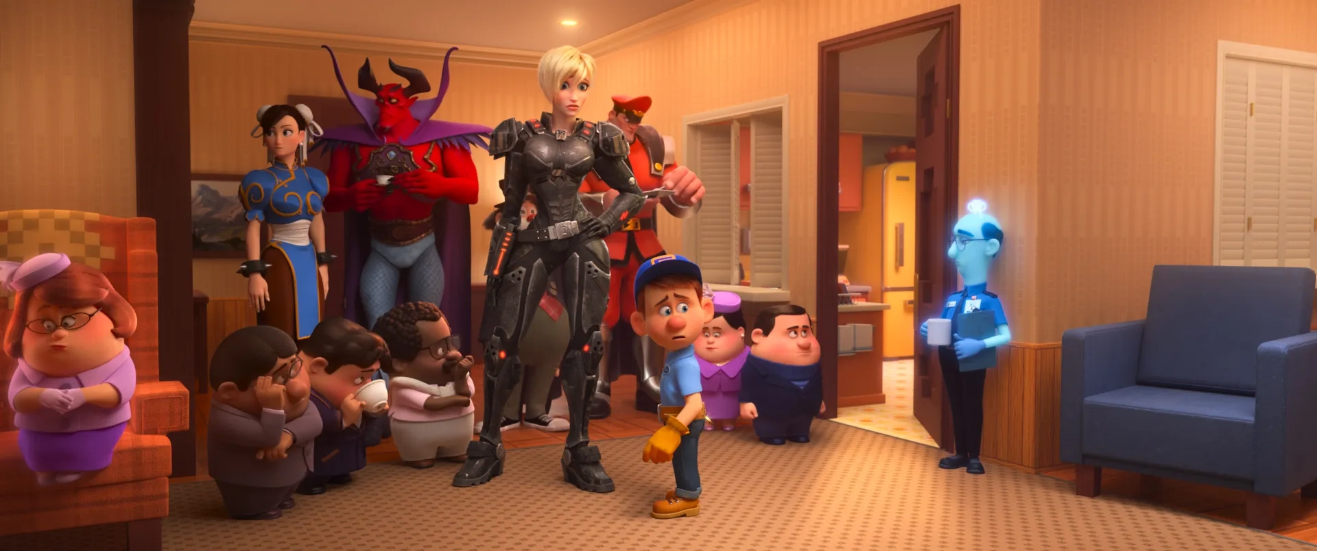 Jane Lynch and Jack McBrayer in Ralph Breaks the Internet (2018)