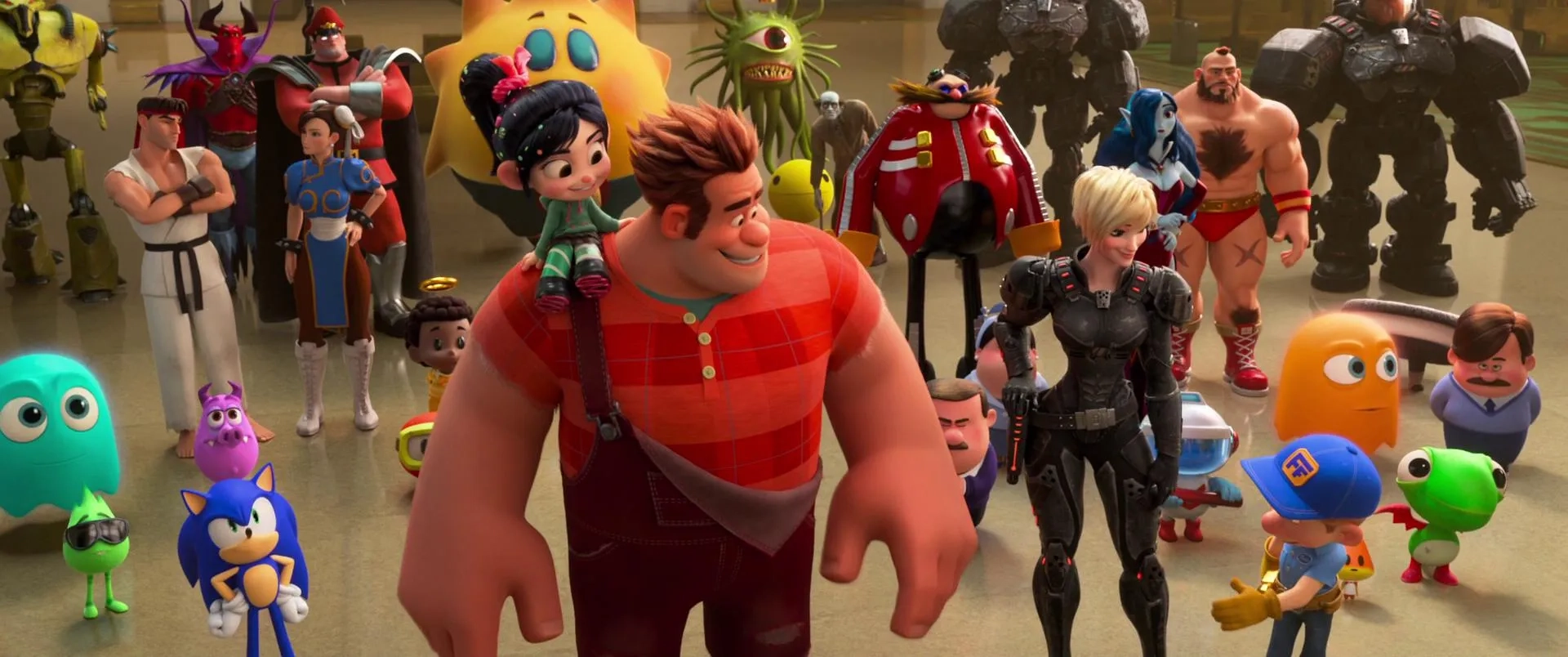 John C. Reilly, Jane Lynch, Sarah Silverman, Jack McBrayer, and Roger Craig Smith in Ralph Breaks the Internet (2018)