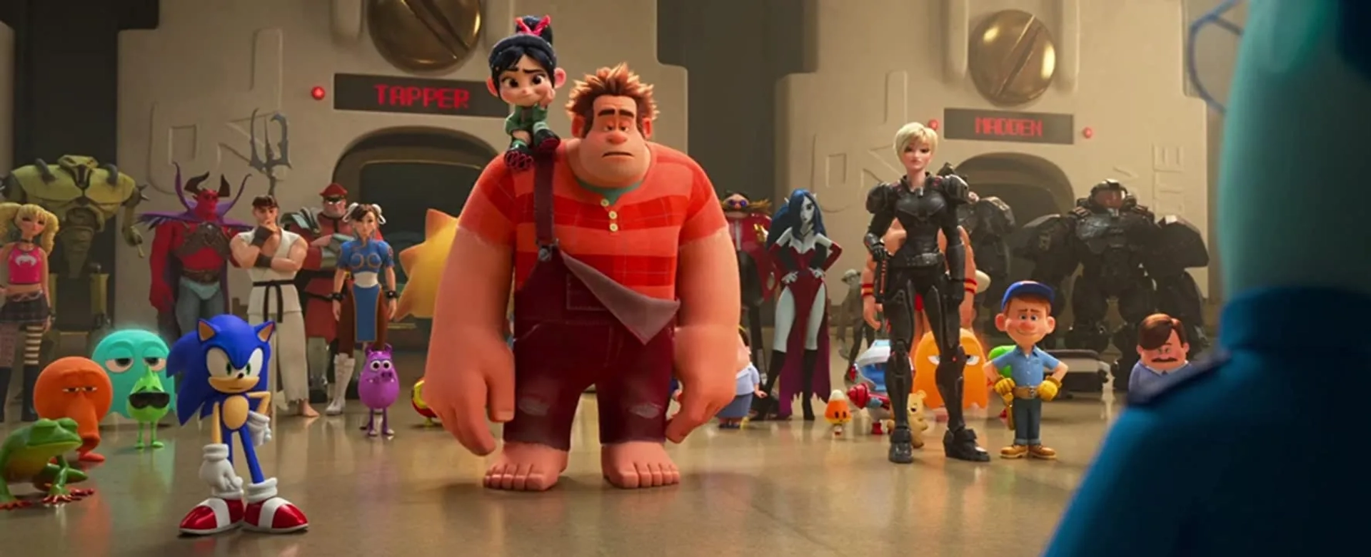 John C. Reilly, Jane Lynch, Sarah Silverman, Jack McBrayer, and Roger Craig Smith in Ralph Breaks the Internet (2018)