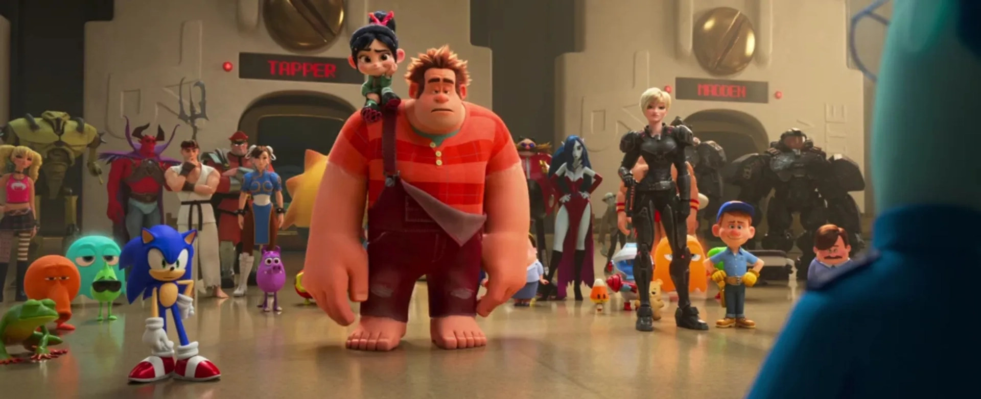 John C. Reilly, Jane Lynch, Sarah Silverman, and Jack McBrayer in Ralph Breaks the Internet (2018)