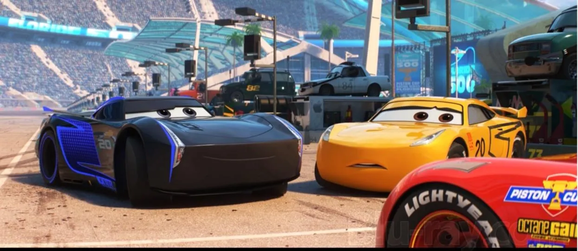 Owen Wilson, Cristela Alonzo, and Armie Hammer in Cars 3 (2017)