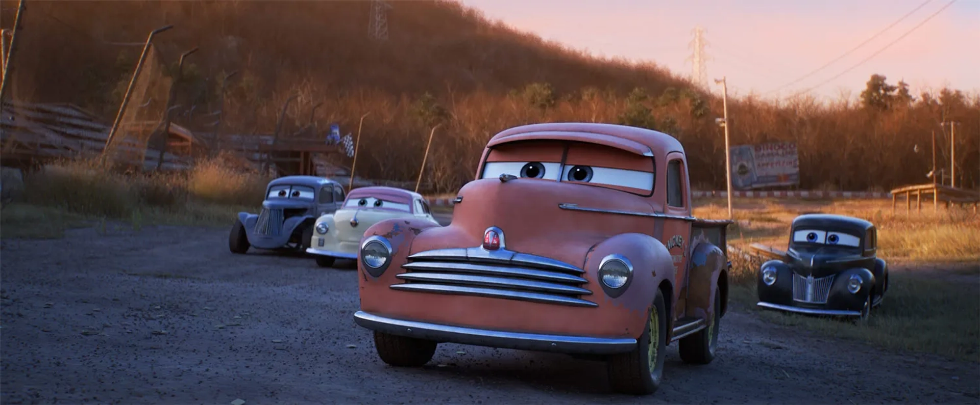 Chris Cooper, Margo Martindale, Isiah Whitlock Jr., Ray Magliozzi, Tom Magliozzi, and Junior Johnson in Cars 3 (2017)