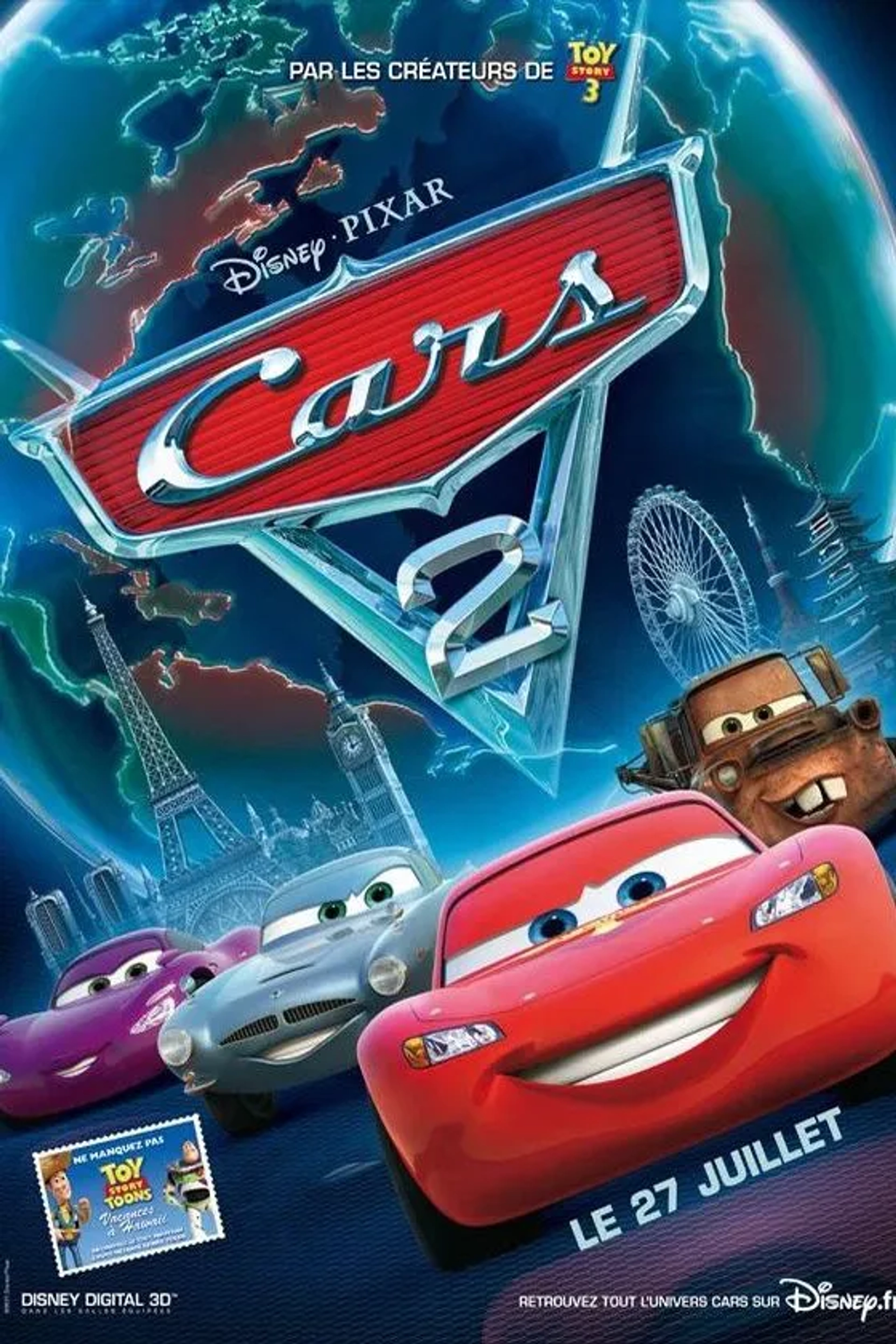 Michael Caine, Owen Wilson, Emily Mortimer, and Larry the Cable Guy in Cars 2 (2011)