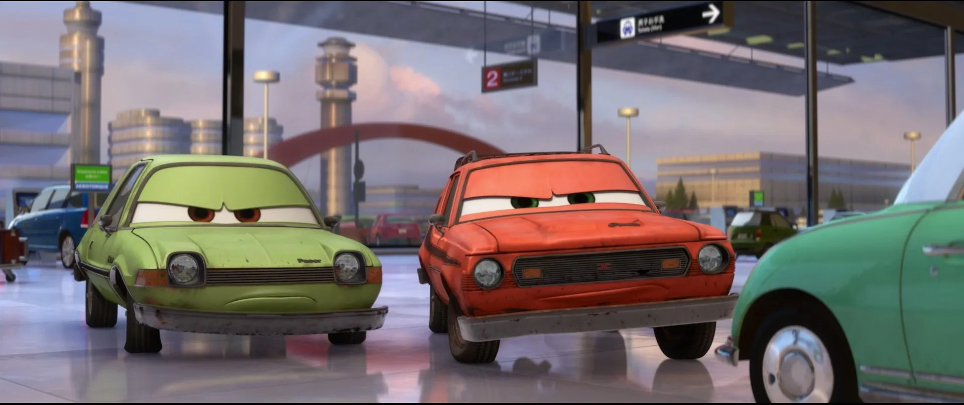 Joe Mantegna and Peter Jacobson in Cars 2 (2011)