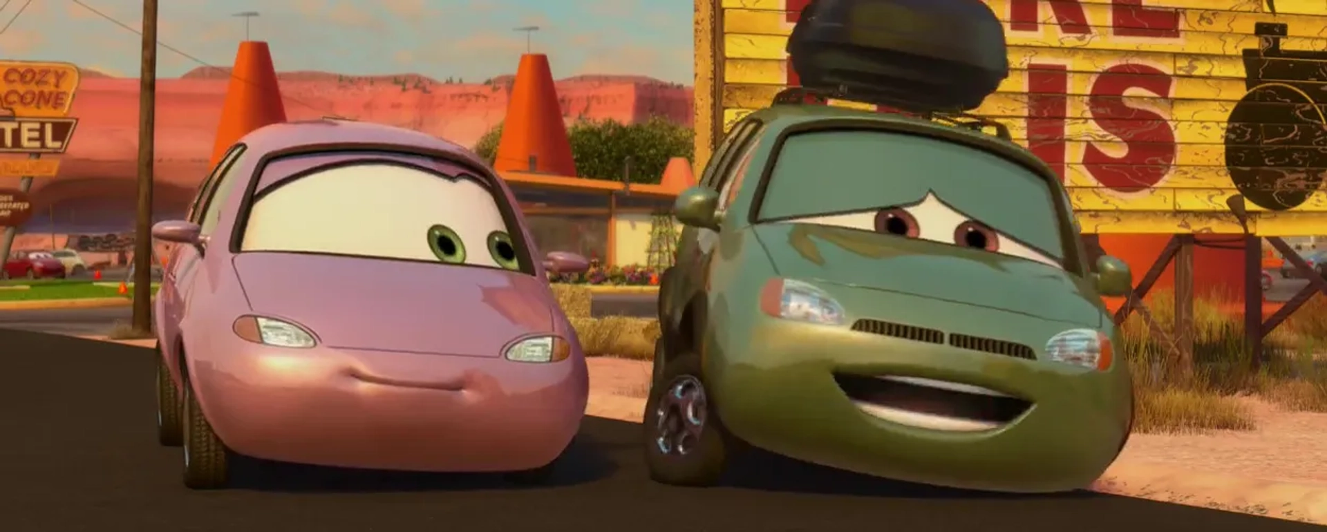 Richard Kind and Edie McClurg in Cars 2 (2011)