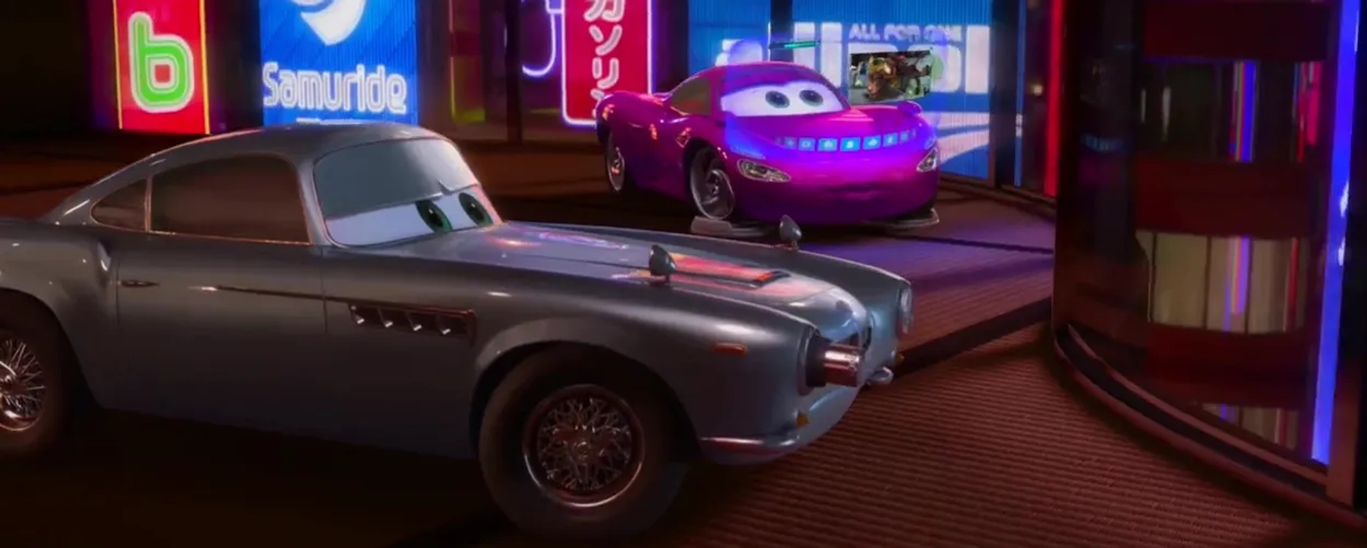 Michael Caine and Emily Mortimer in Cars 2 (2011)