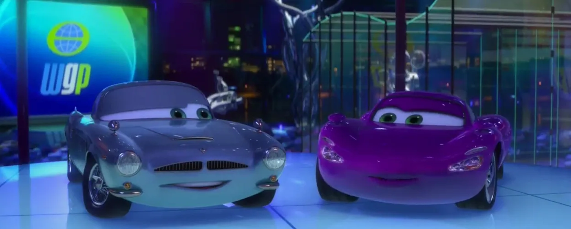 Michael Caine and Emily Mortimer in Cars 2 (2011)