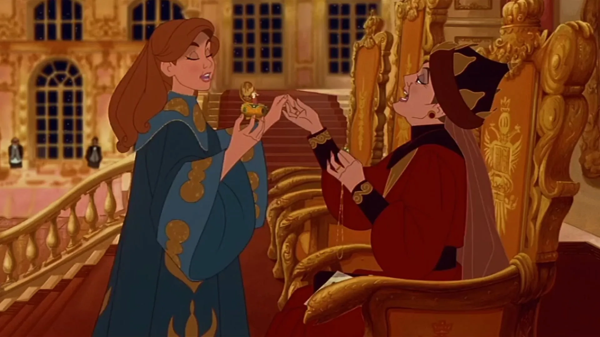 Kirsten Dunst and Angela Lansbury in Anastasia (1997)