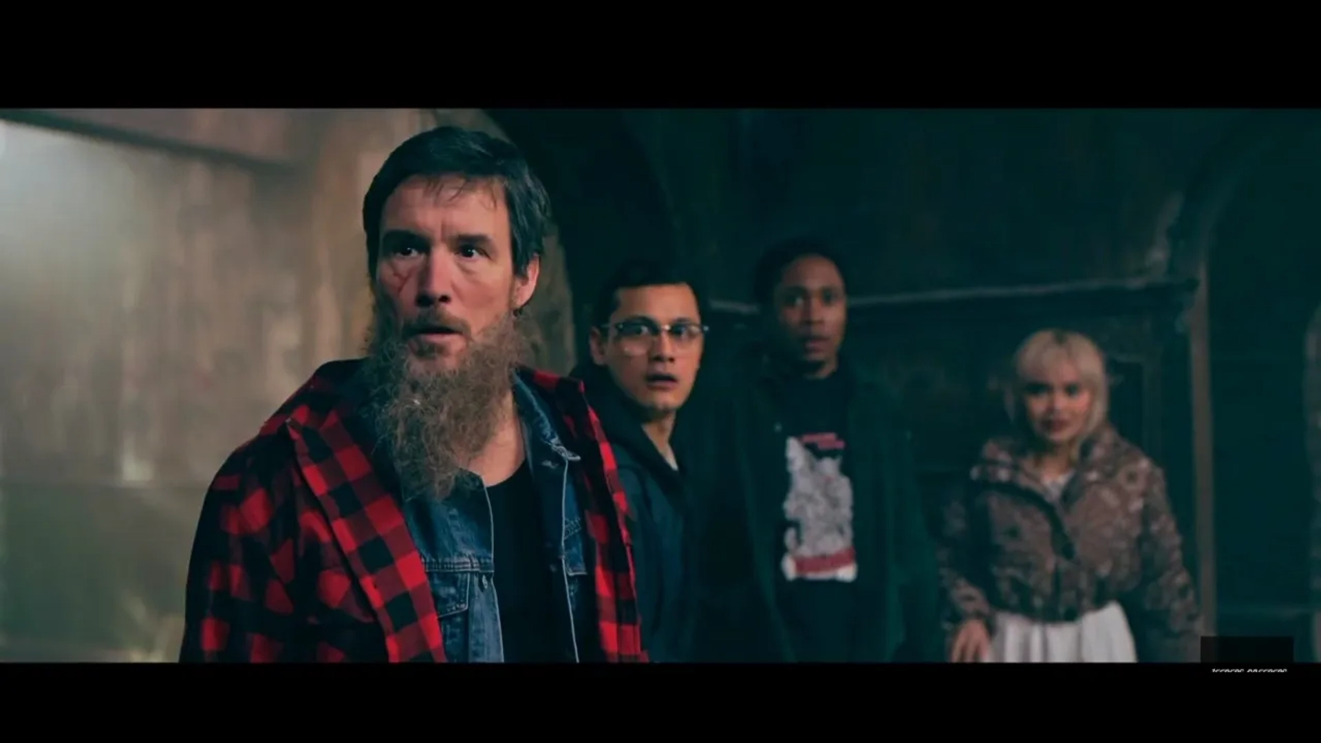 Peter Brooke, Imran Adams, Matt Barkley, and Ocean Navarro in Jeepers Creepers: Reborn (2022)