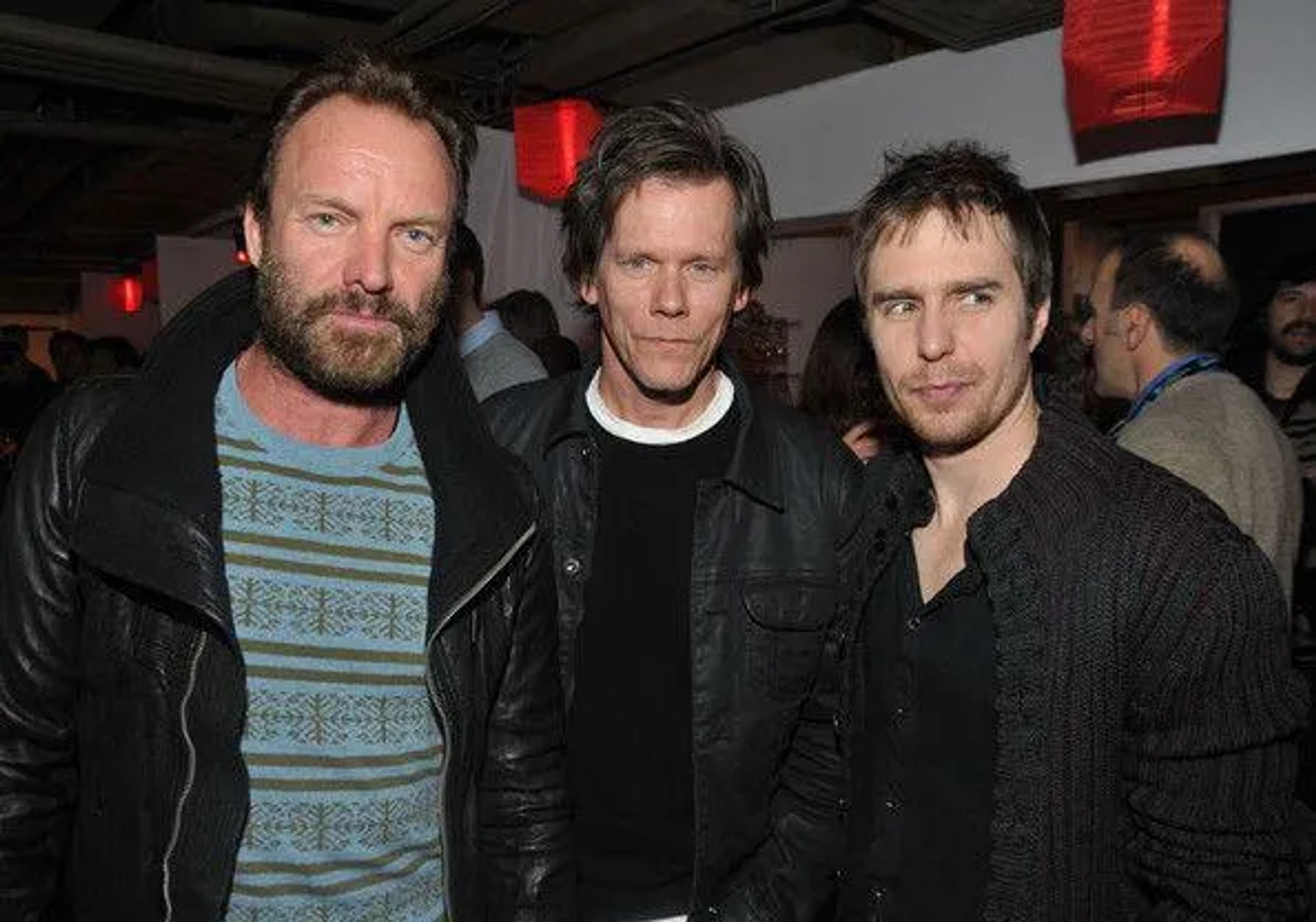 Kevin Bacon, Sting, and Sam Rockwell at an event for Moon (2009)