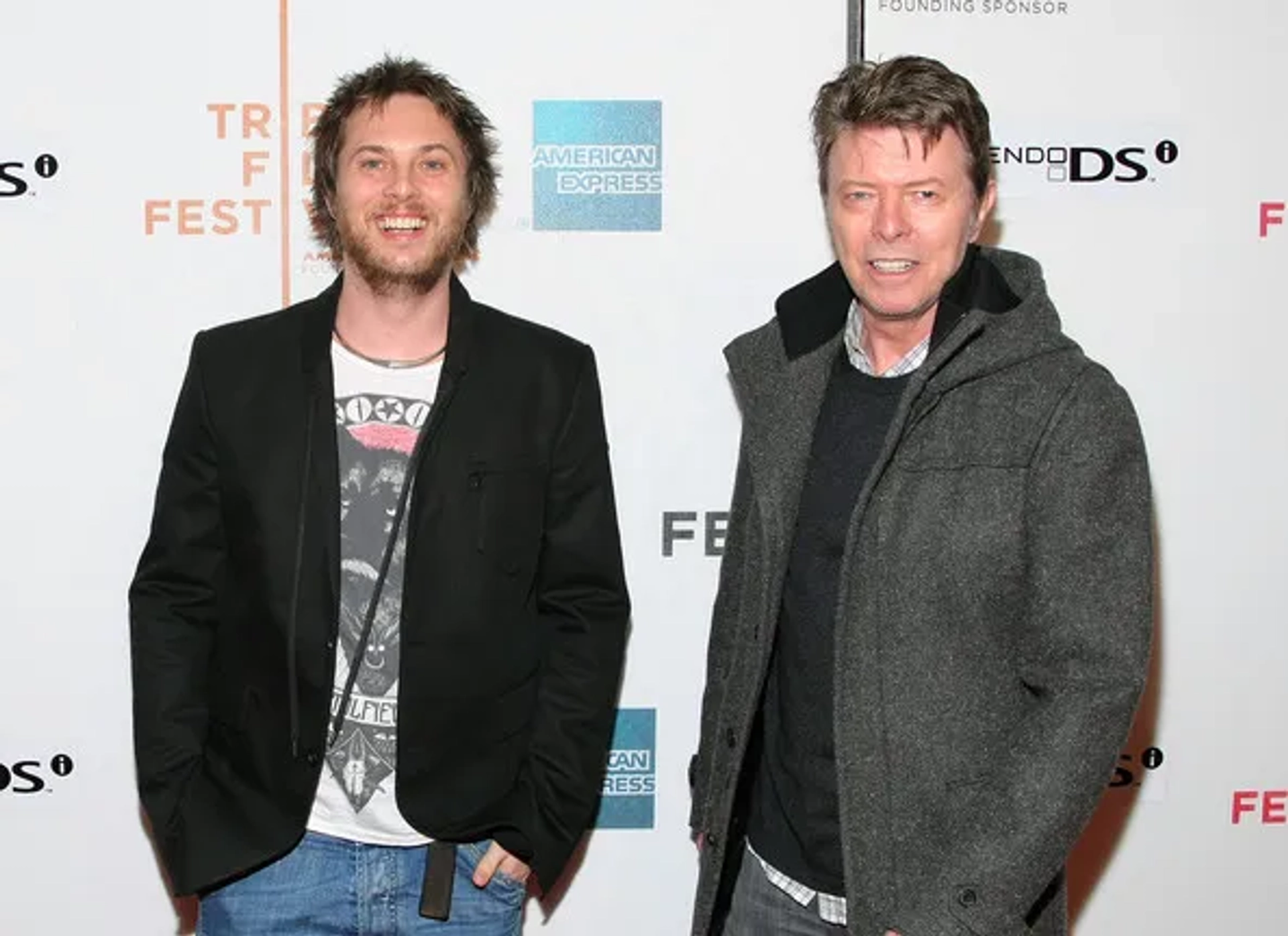 David Bowie and Duncan Jones at an event for Moon (2009)