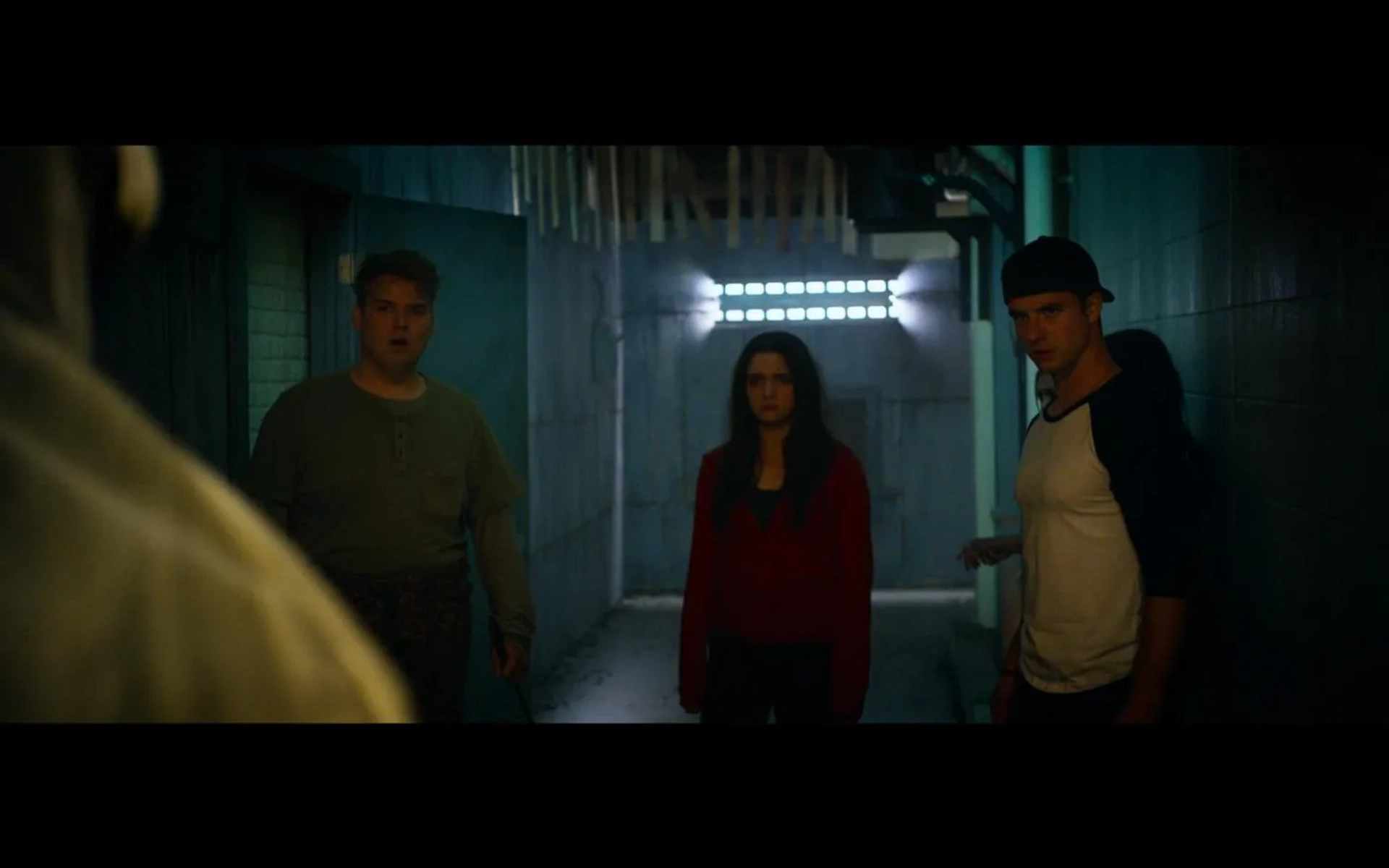 Andrew Lewis Caldwell, Katie Stevens, and Will Brittain in Haunt (2019)