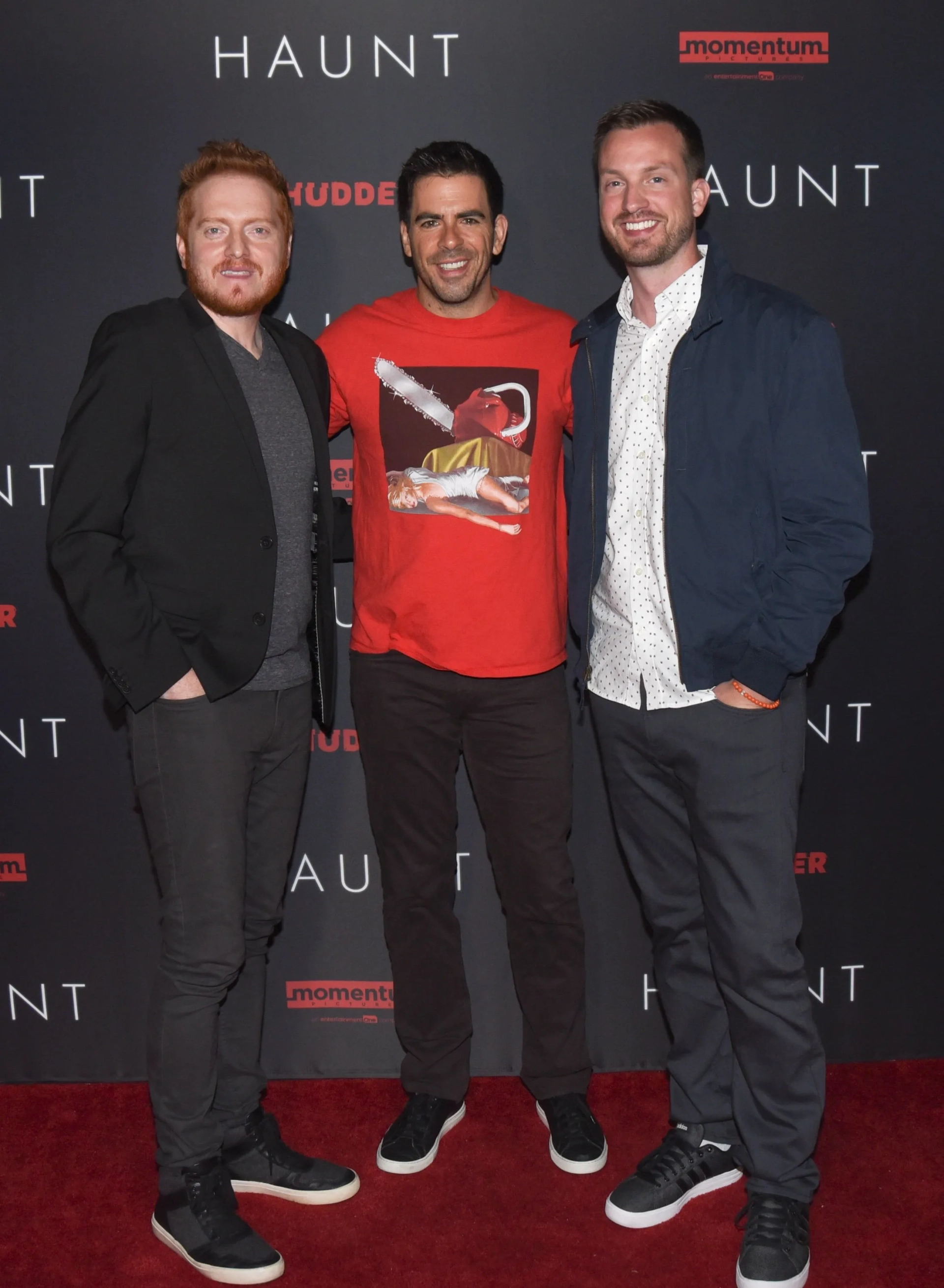 Bryan Woods, Eli Roth, and Scott Beck at an event for Haunt (2019)