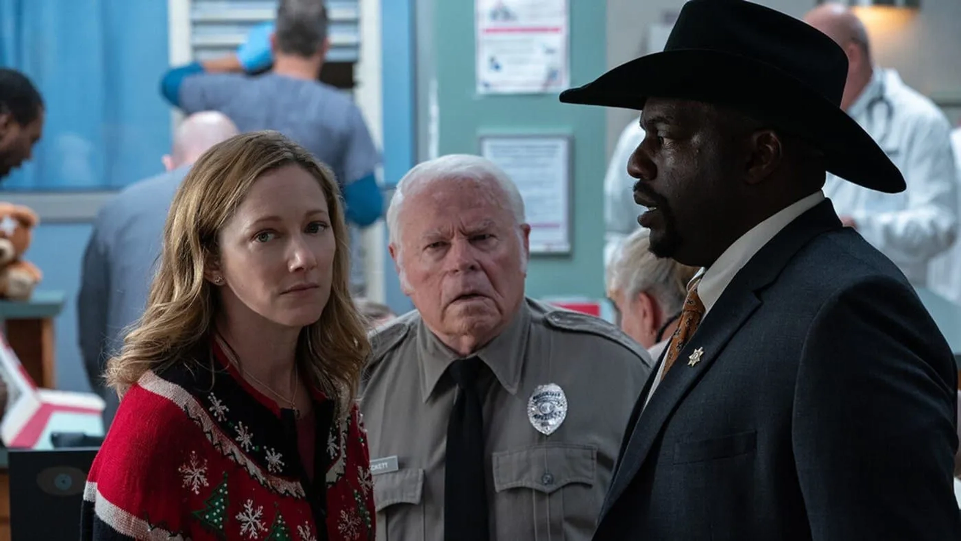 Charles Cyphers, Omar J. Dorsey, and Judy Greer in Halloween Kills (2021)