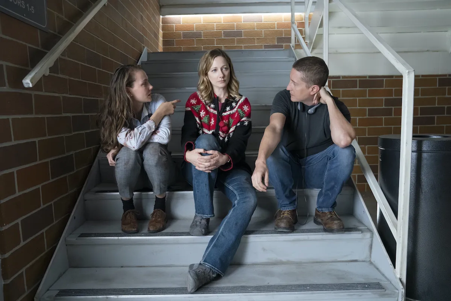 David Gordon Green, Judy Greer, and Andi Matichak in Halloween Kills (2021)