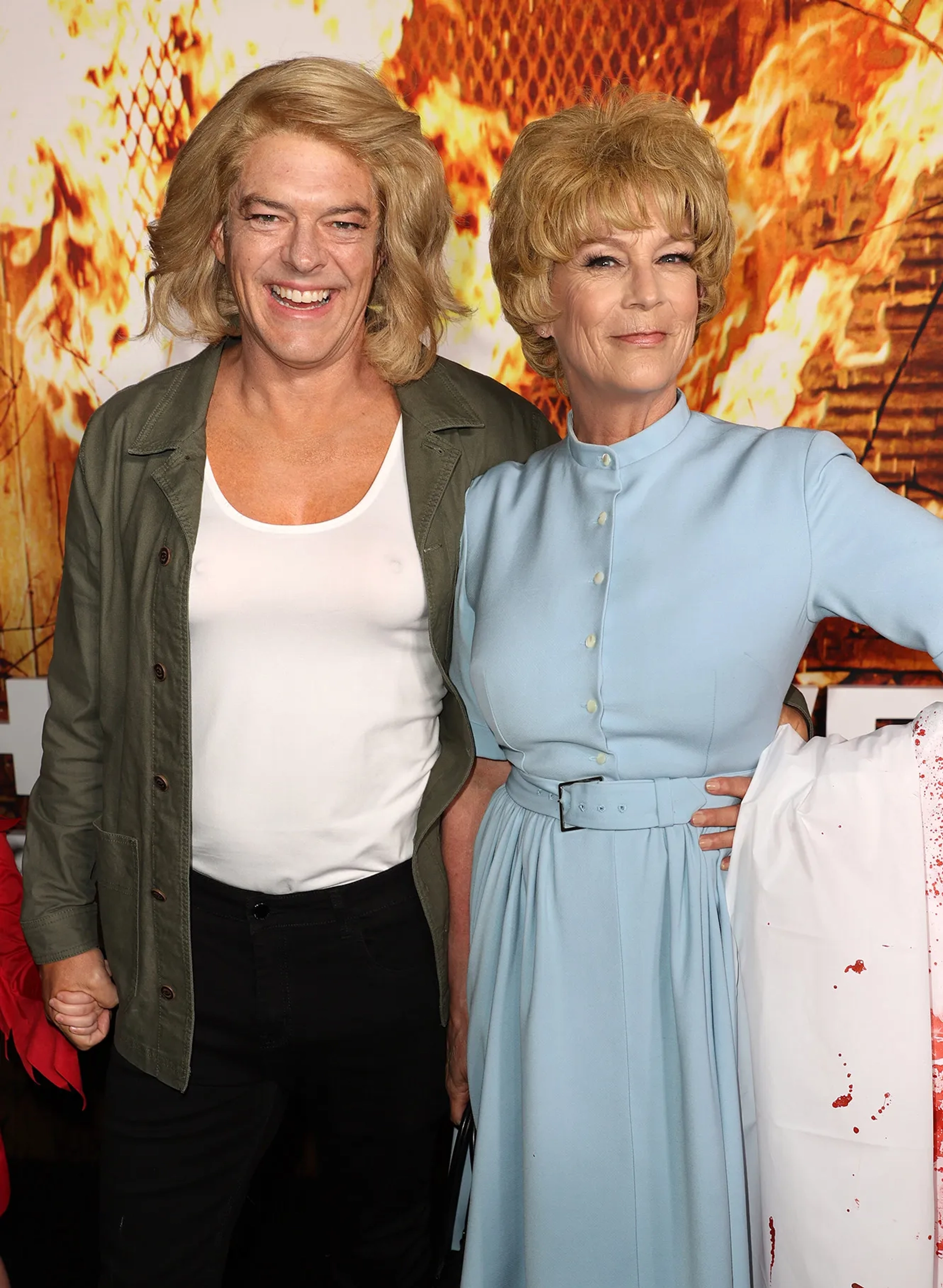 Jamie Lee Curtis and Jason Blum at an event for Halloween Kills (2021)