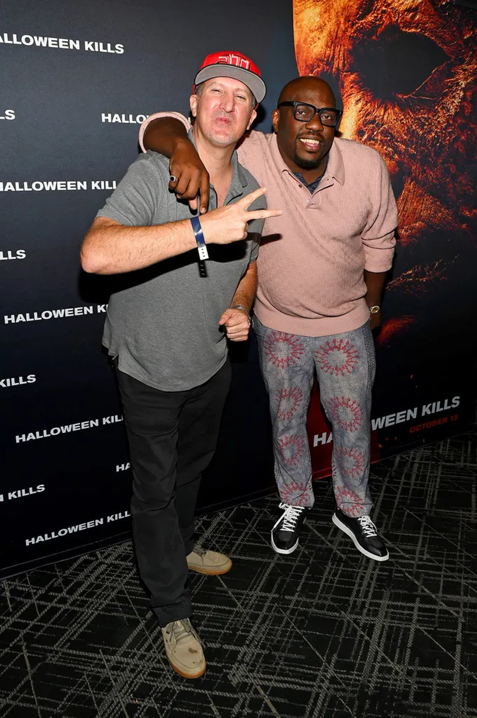 Omar J. Dorsey and R.T. Steckel at an event for Halloween Kills (2021)