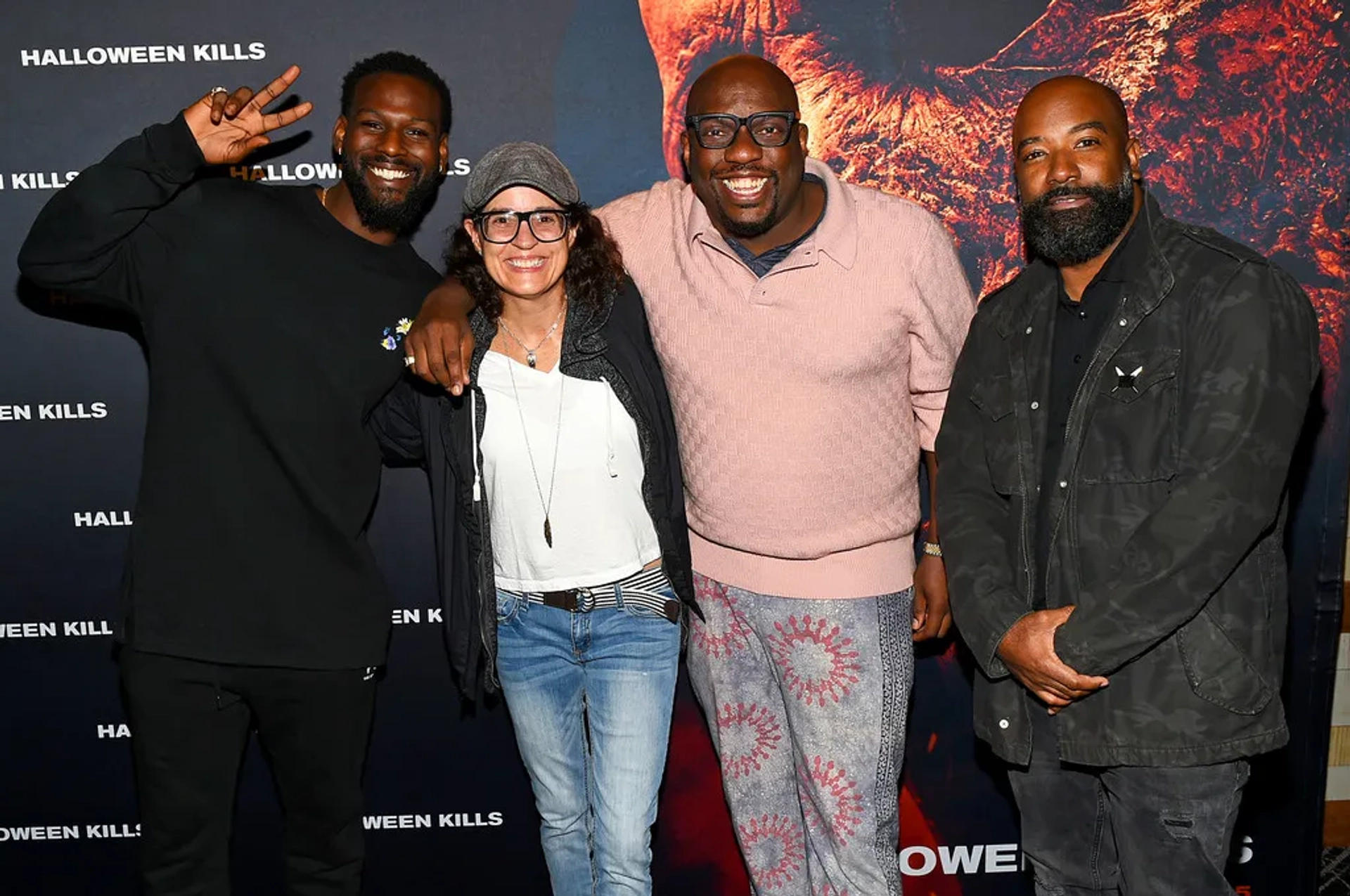 Omar J. Dorsey, Lisa France, and Kofi Siriboe at an event for Halloween Kills (2021)