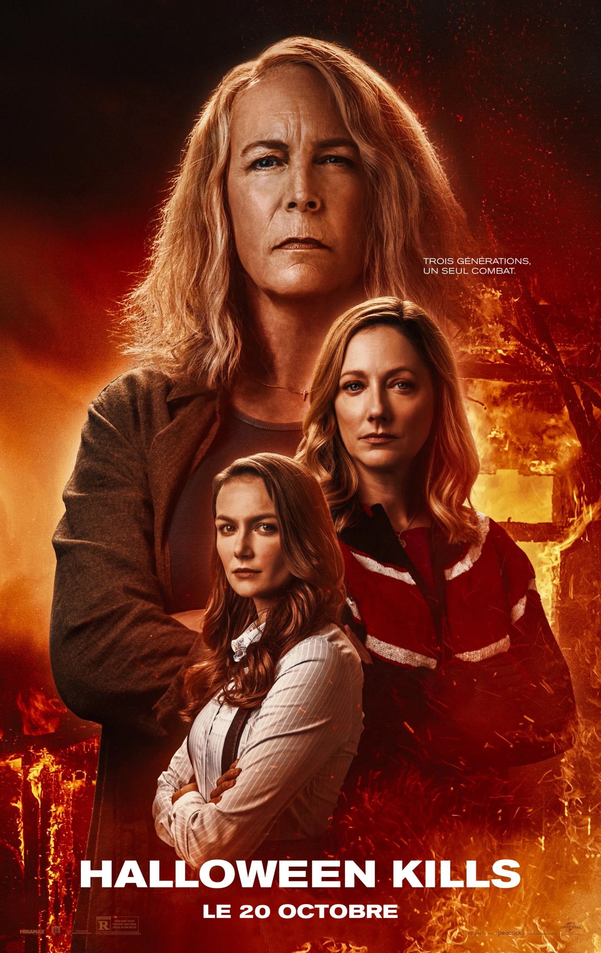 Jamie Lee Curtis, Judy Greer, and Andi Matichak in Halloween Kills (2021)