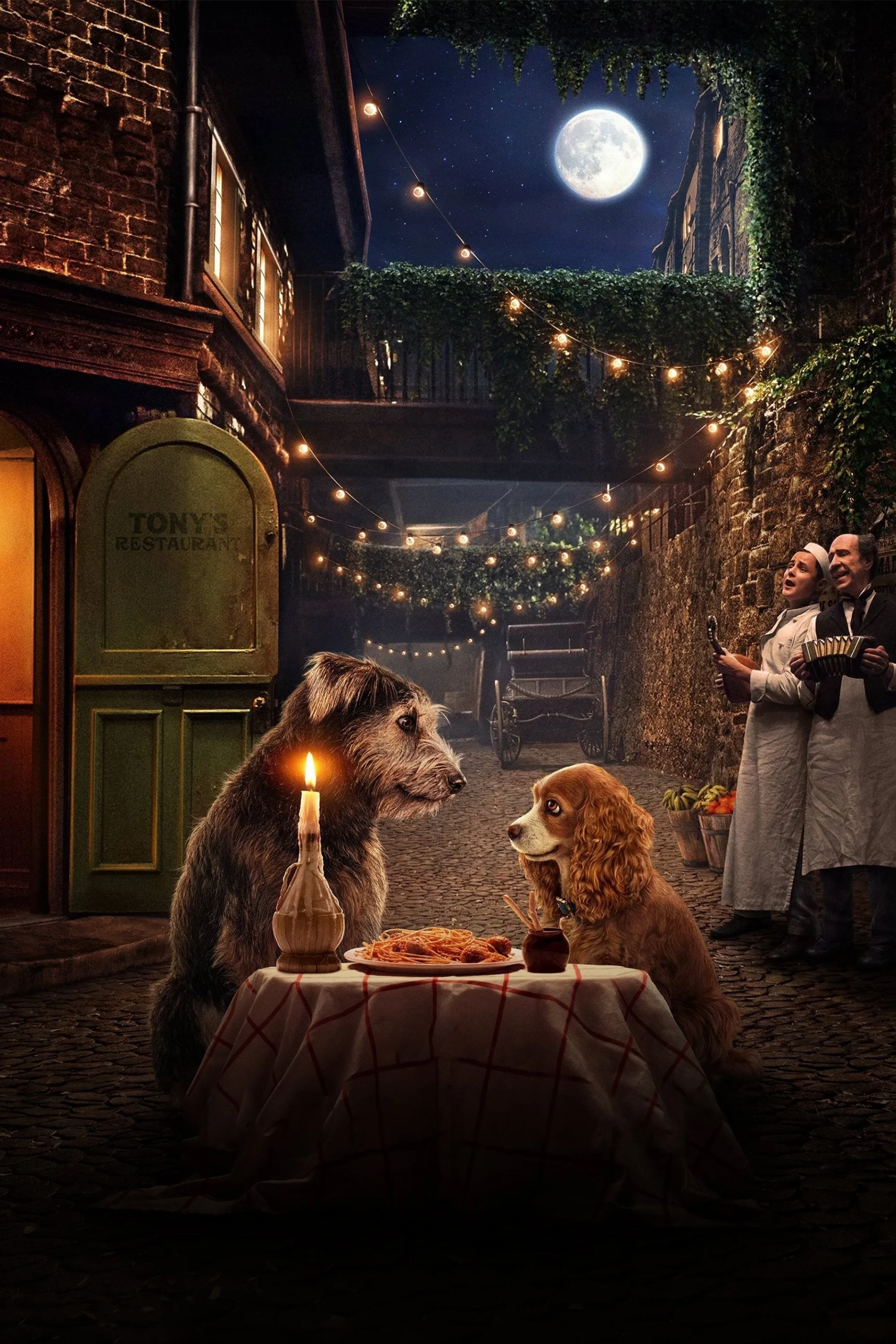 F. Murray Abraham, Justin Theroux, Tessa Thompson, and Arturo Castro in Lady and the Tramp (2019)