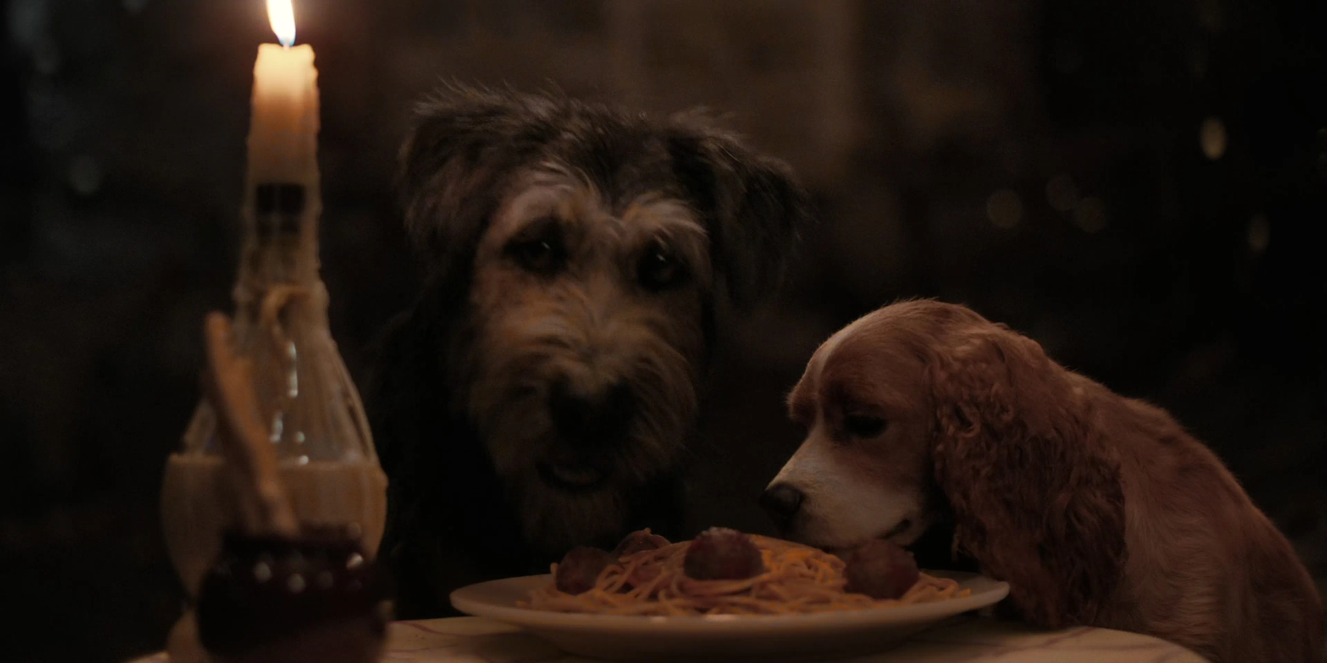 Justin Theroux, Rose, Monte, and Tessa Thompson in Lady and the Tramp (2019)