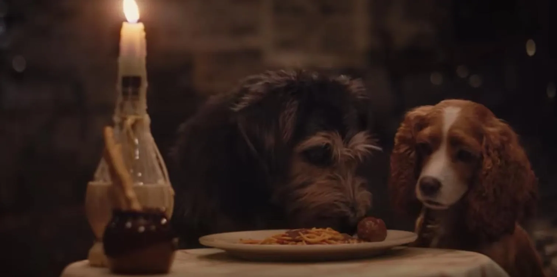 Justin Theroux, Rose, Monte, and Tessa Thompson in Lady and the Tramp (2019)