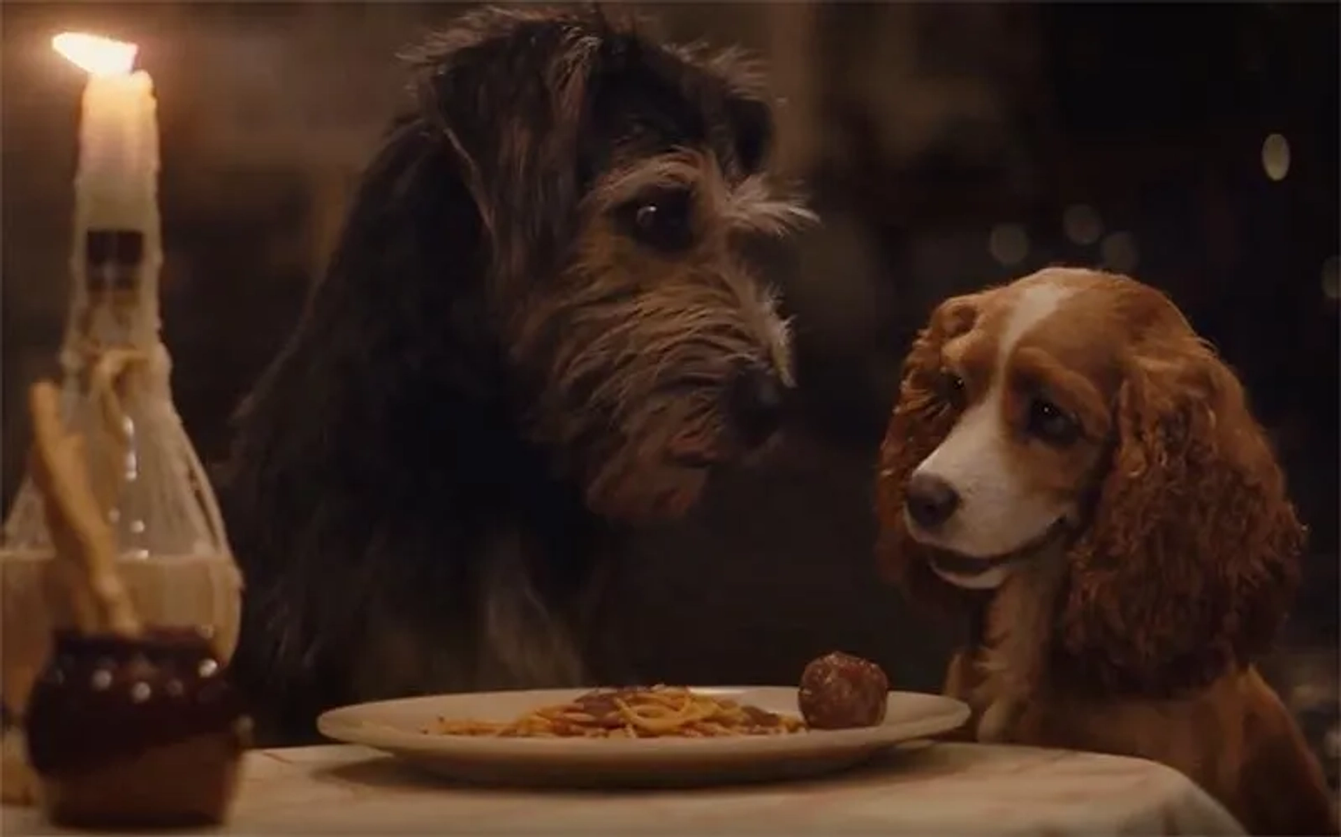 Justin Theroux, Rose, Monte, and Tessa Thompson in Lady and the Tramp (2019)