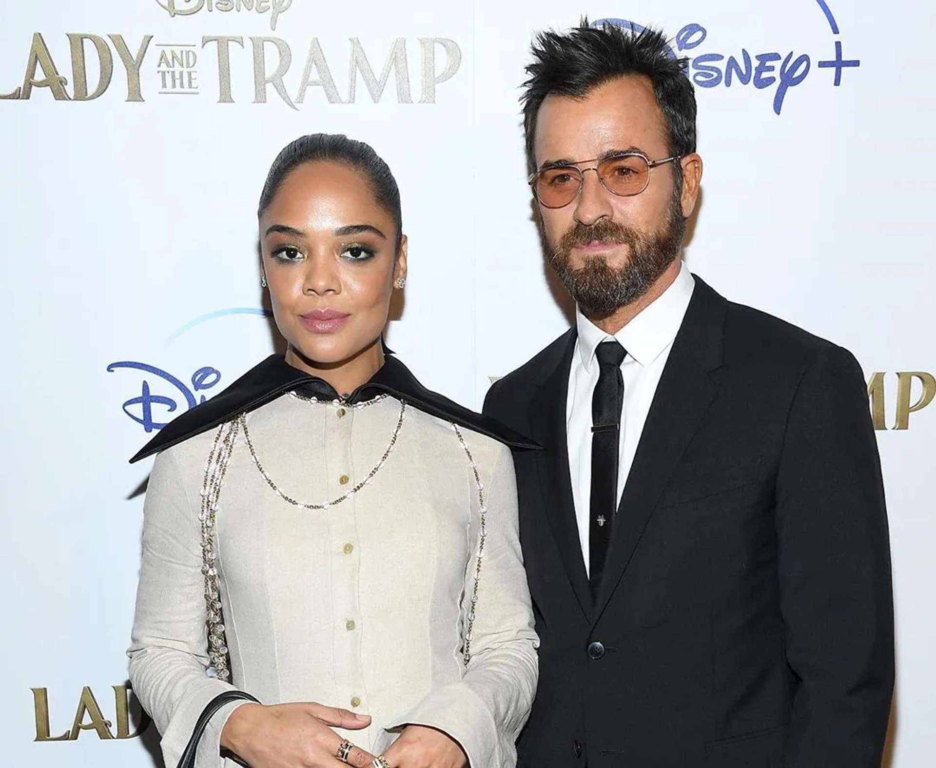 Justin Theroux and Tessa Thompson at an event for Lady and the Tramp (2019)