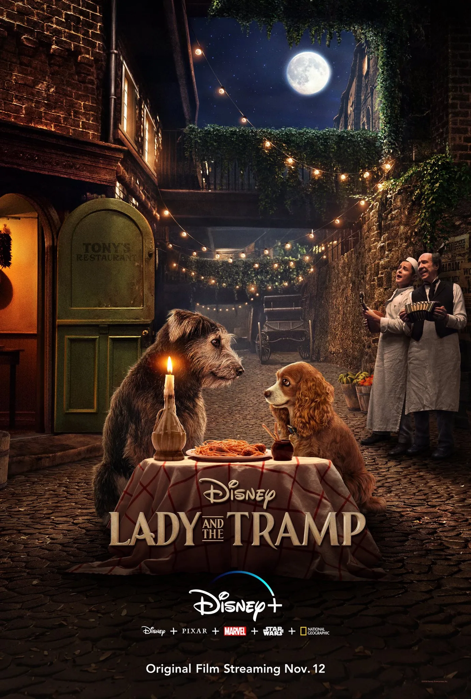 F. Murray Abraham, Rose, Monte, and Arturo Castro in Lady and the Tramp (2019)