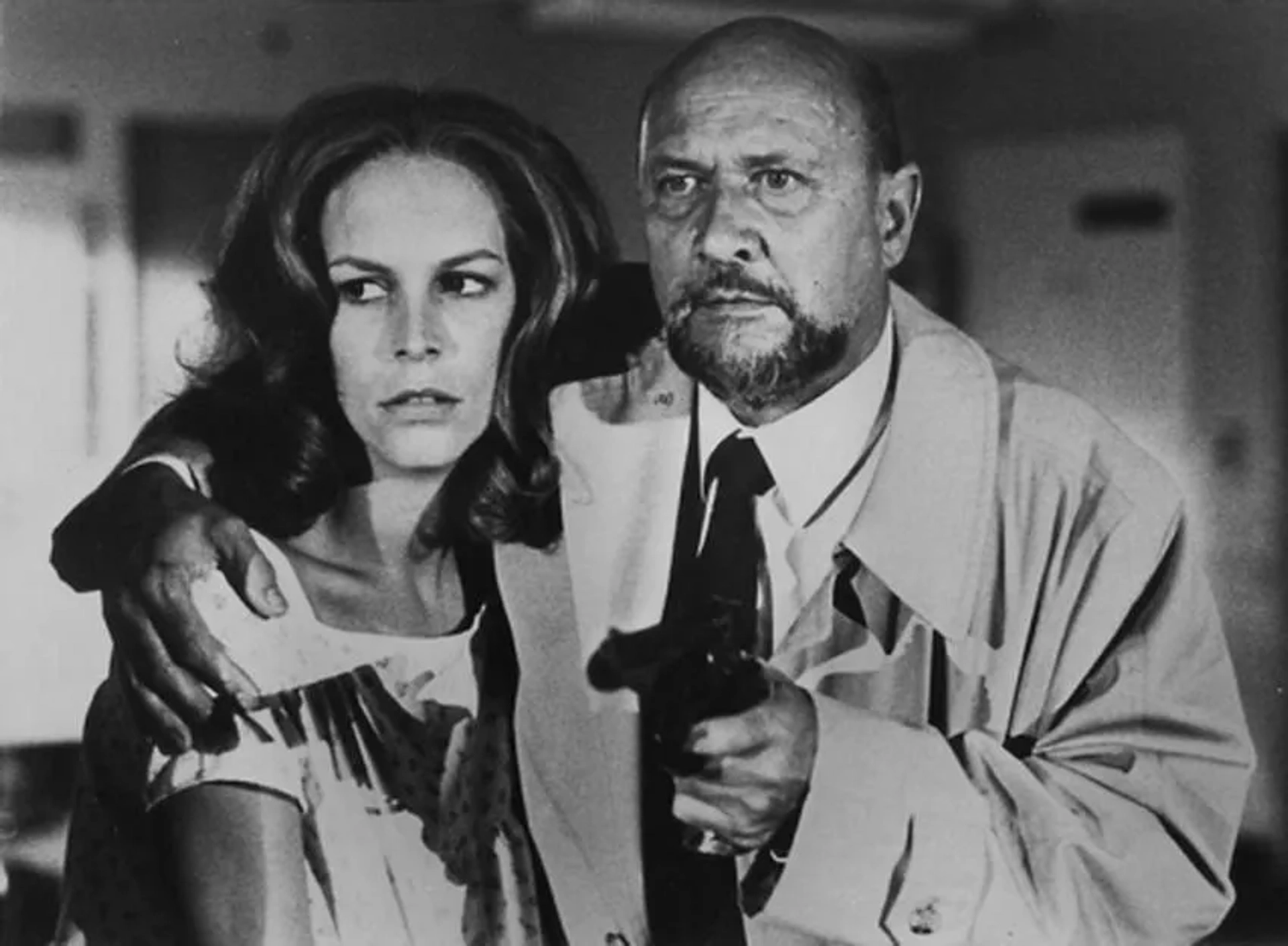 Jamie Lee Curtis and Donald Pleasence in Halloween II (1981)