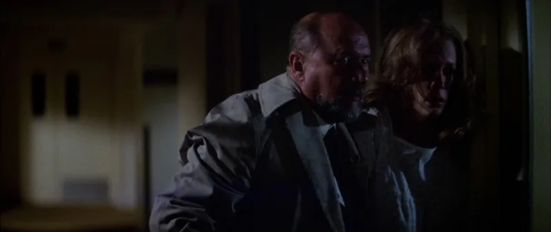 Jamie Lee Curtis and Donald Pleasence in Halloween II (1981)