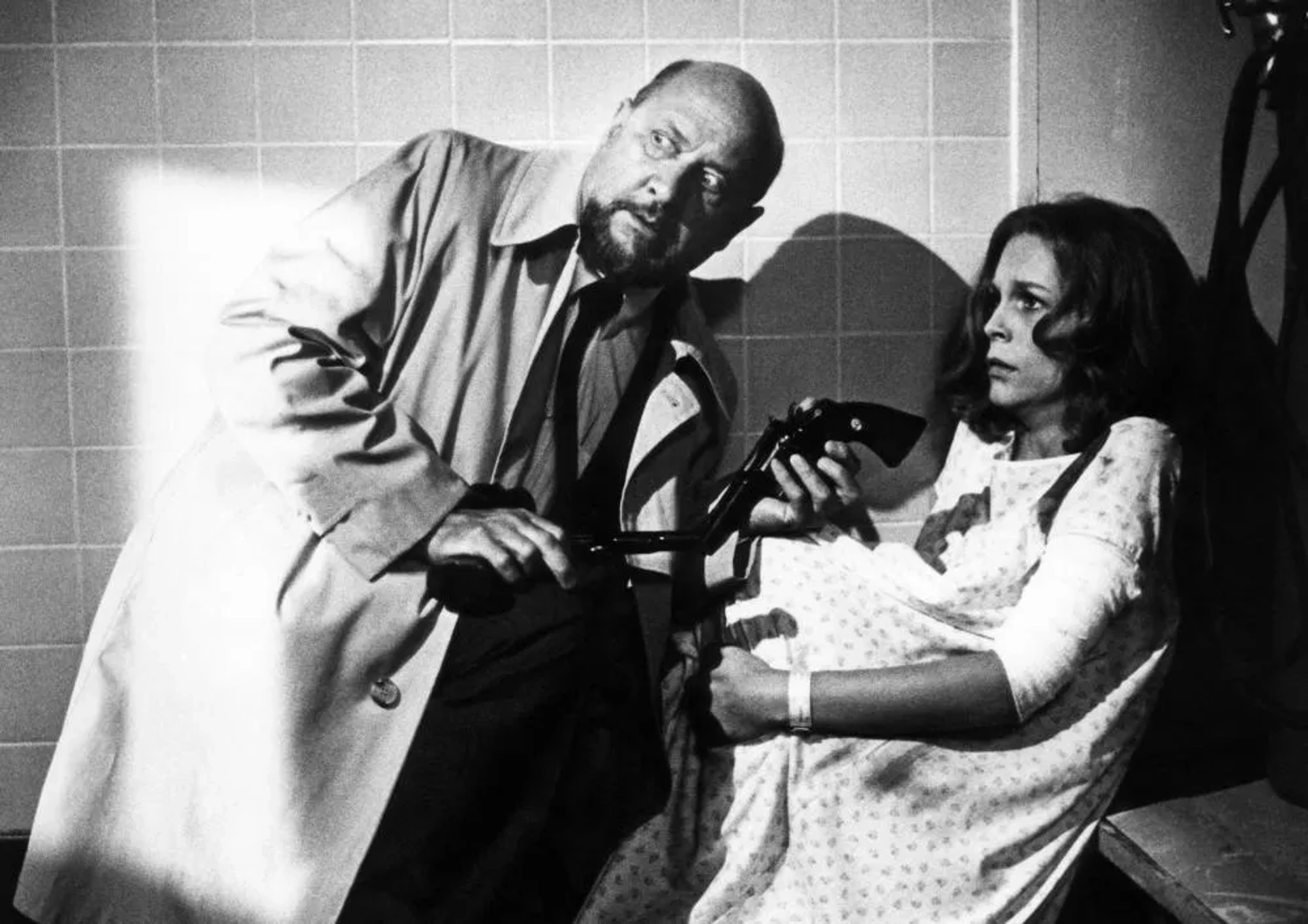 Jamie Lee Curtis and Donald Pleasence in Halloween II (1981)