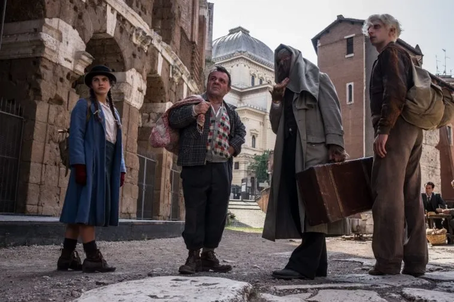 Claudio Santamaria, Giancarlo Martini, Pietro Castellitto, and Aurora Giovinazzo in Freaks Out (2021)