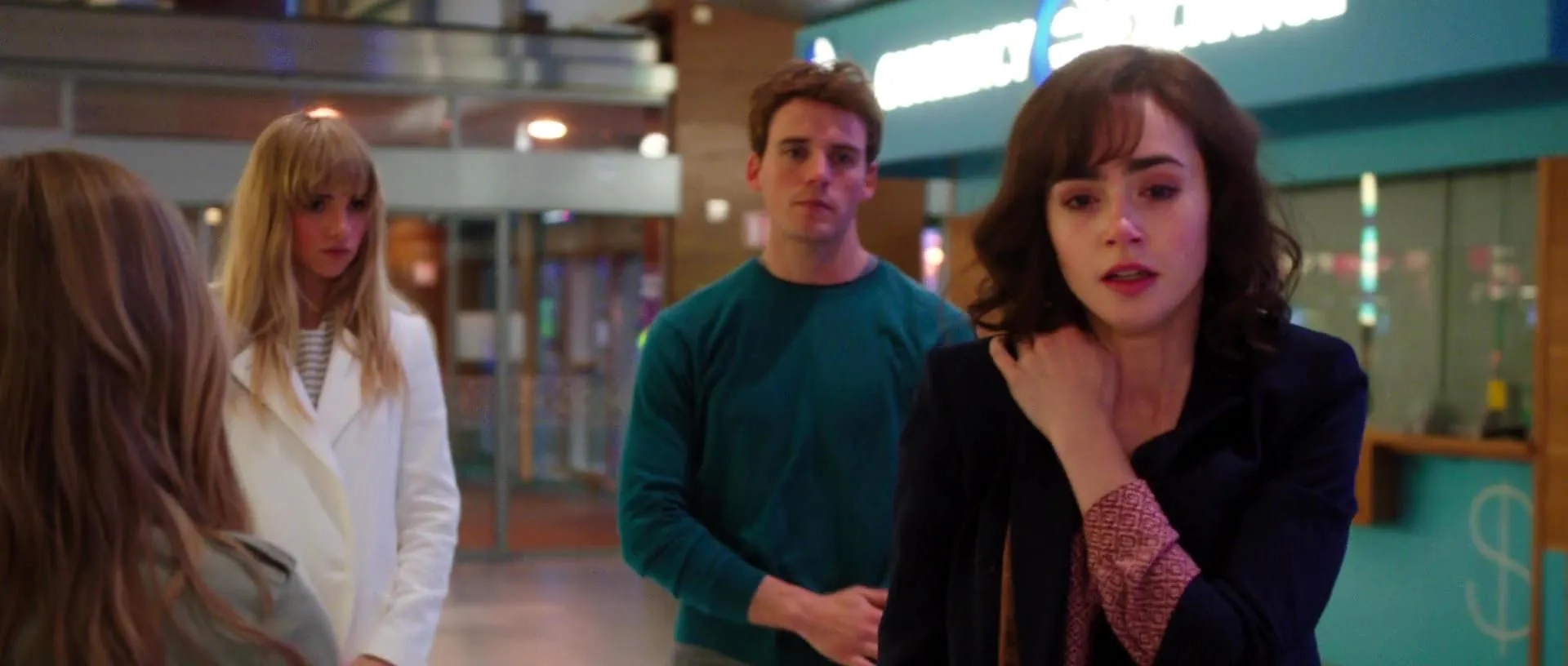 Lily Collins, Sam Claflin, and Suki Waterhouse in Love, Rosie (2014)