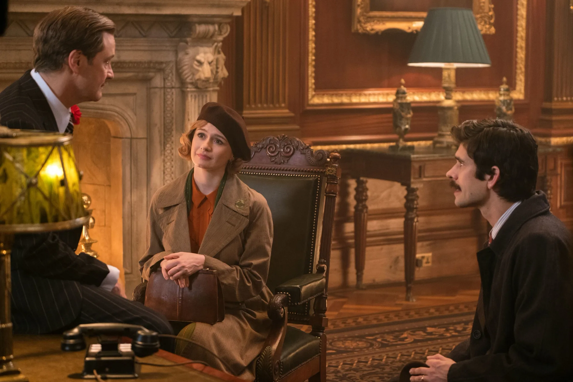 Colin Firth, Emily Mortimer, and Ben Whishaw in Mary Poppins Returns (2018)